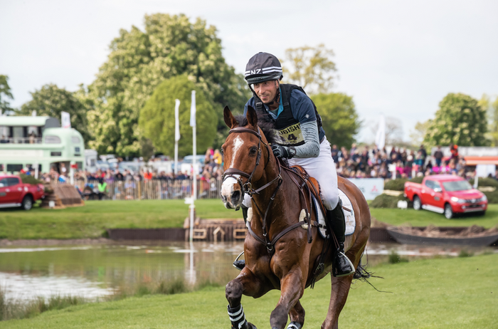 Man riding horse during competition